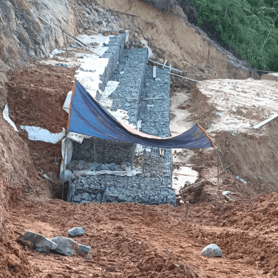 Gabion Slope Protection, Sungai Tanpa Nama, Mukah